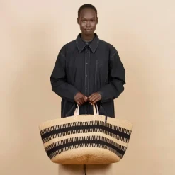 Mifuko Pamba golvkorg, XXL, svart - brun