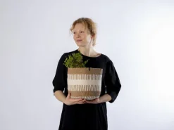 Mifuko Pamba korg, S, vit - brun