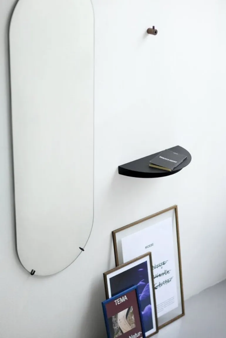 Moebe Half Moon hylla, stor, svart