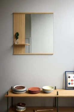 Moebe Spegel med hylla, 70 cm, ek