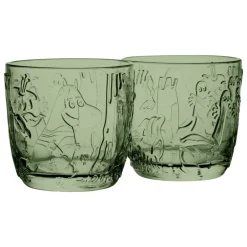Moomin Arabia Mumin glas, 28 cl, tallgrön, 2 st.