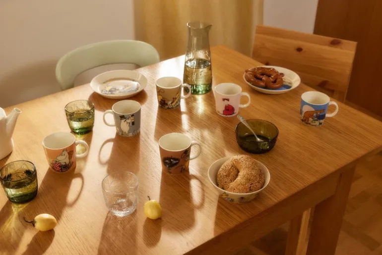 Moomin Arabia Mumin glas, 28 cl, tallgrön, 2 st.