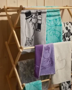 Moomin Arabia Mumin, handduk, 50 x 70 cm, Mumintrollen, vit