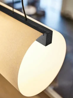 Motarasu Enso pendellampa, vit - svartbetsad ek