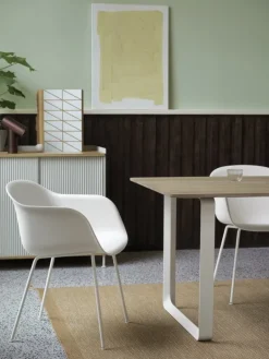 Muuto 70/70 bord, 255 x 108 cm, massiv ek - vitt
