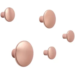 Muuto Dots Metal klädkrokar, set med 5, rose