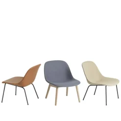Muuto Fiber loungestol, rörram, Steelcut Trio 236 - svart