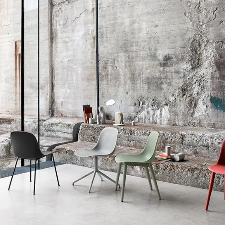 Muuto Fiber stol, snurrfunktion, vit