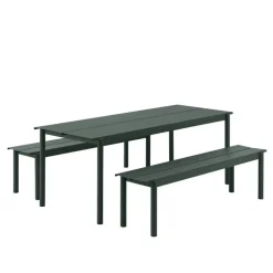 Muuto Linear Steel bänk 170 cm, mörkgrön