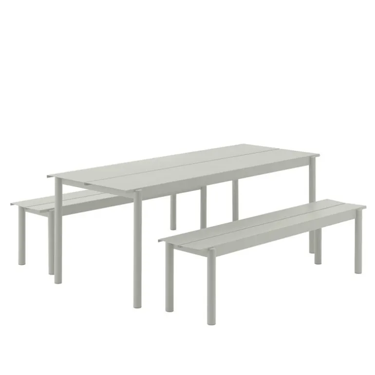 Muuto Linear Steel bord, 200 x 75 cm, grå