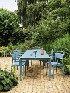 Muuto Linear Steel bord, 200 x 75 cm, blekblå