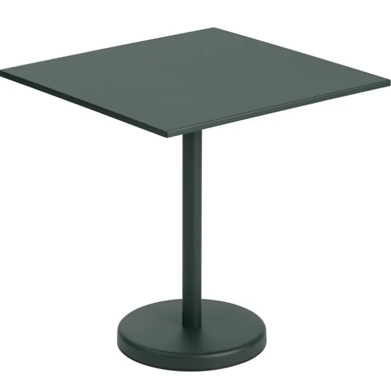 Muuto Linear Steel Café-bord 70 x 70 cm, mörkgrönt