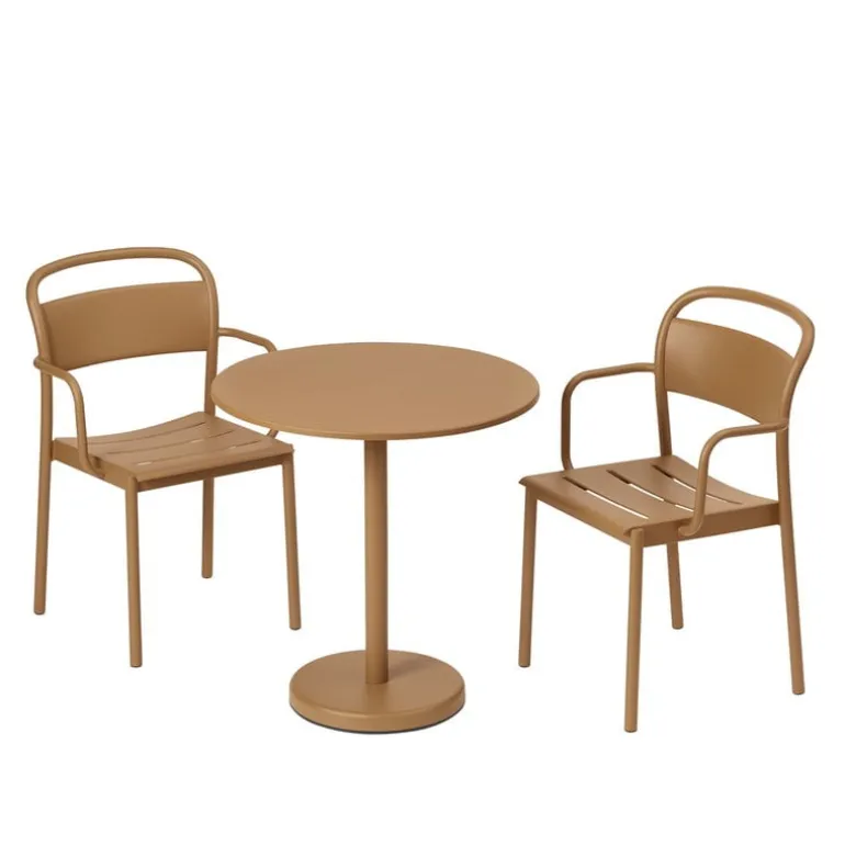 Muuto Linear Steel Café-bord, 70 cm, burnt orange