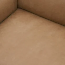 Muuto Outline soffa, 3 1/2-sits, Grace kamelfärgat läder - aluminium