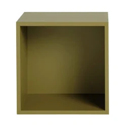 Muuto Stackad hyllmodul med ryggstöd, medium, brungrön