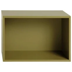 Muuto Stackad hyllmodul med ryggstöd, stor, brungrön