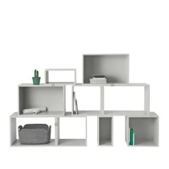 Muuto Stacked hyllmodul med bakstycke, liten, ljusgrå