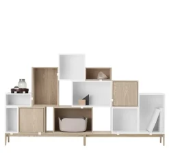 Muuto Stacked hyllmodul med bakstycke, medium, vit