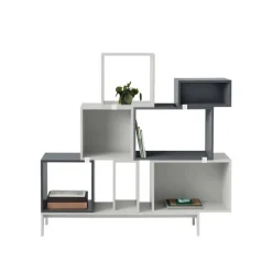 Muuto Stacked hyllmodul med bakstycke, medium, ljusgrå