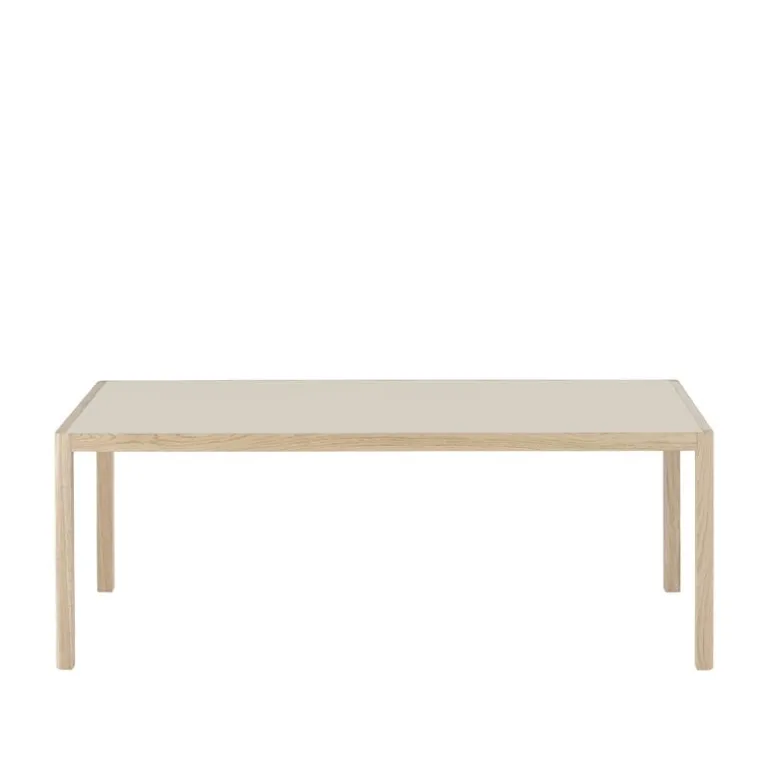 Muuto Workshop bord, 200 x 92 cm, ek - warm grey linoleum