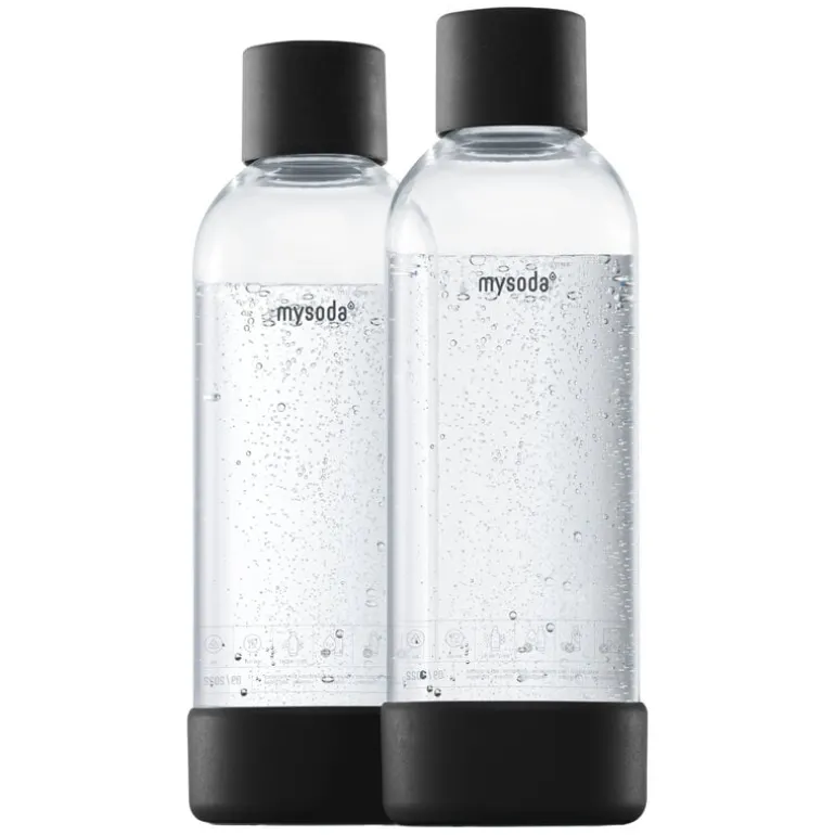 Mysoda Mysoda vattenflaska 1 l, 2-pack, svart