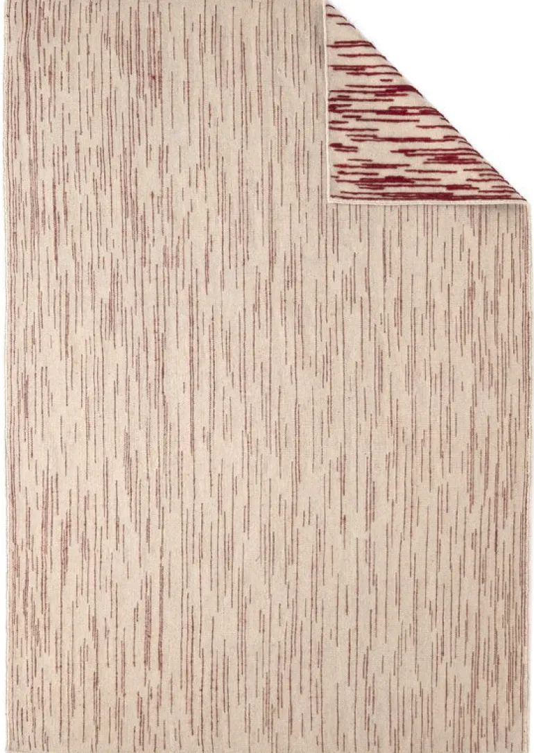 Nanimarquina Doblecara 3 matta, naturvit - röd