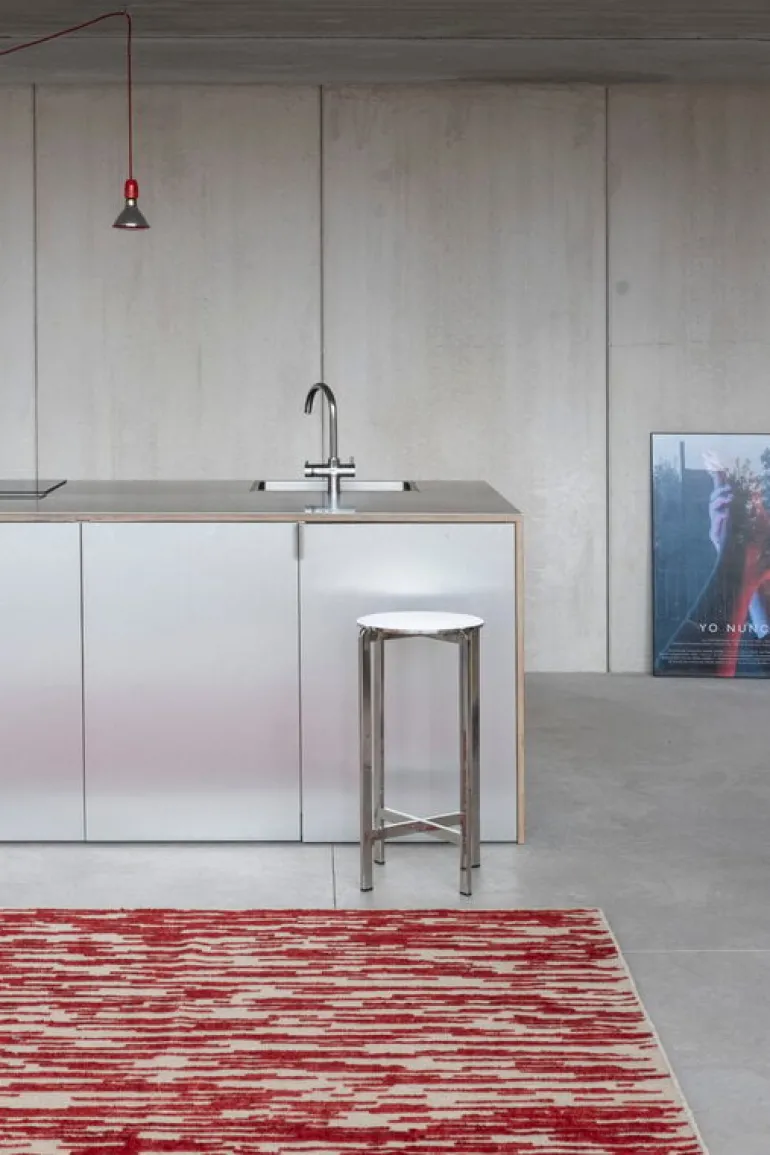 Nanimarquina Doblecara 3 matta, naturvit - röd