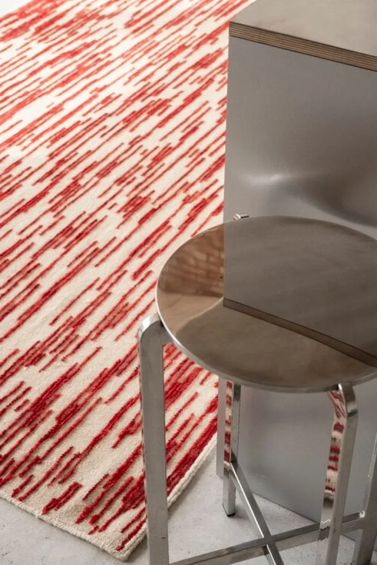 Nanimarquina Doblecara 3 matta, naturvit - röd