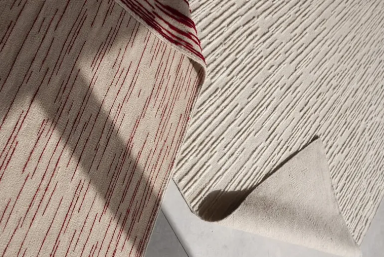 Nanimarquina Doblecara 3 matta, naturvit - röd