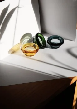 Nedre Foss Sirkel värmeljushållare, grön