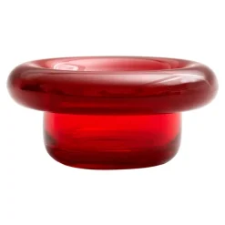 Nedre Foss Sirkel värmeljushållare, röd