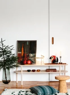 Nedre Foss Sirkel värmeljushållare, röd