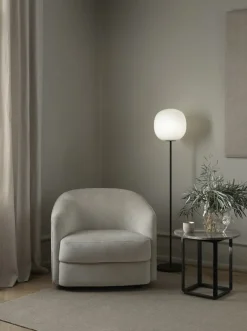 New Works Florence sidobord, 50 cm, svart - grå marmor