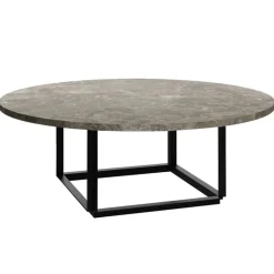 New Works Florence soffbord, 90 cm, svart - grå marmor