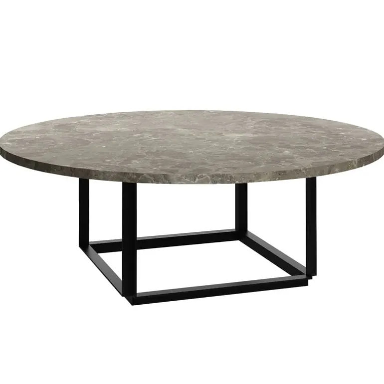 New Works Florence soffbord, 90 cm, svart - grå marmor