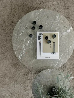 New Works Florence soffbord, 90 cm, svart - grå marmor