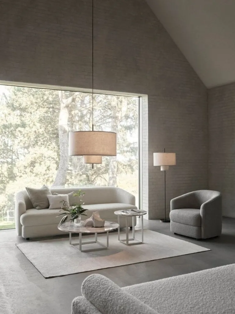 New Works Florence soffbord, 90 cm, vit - vit marmor Viola