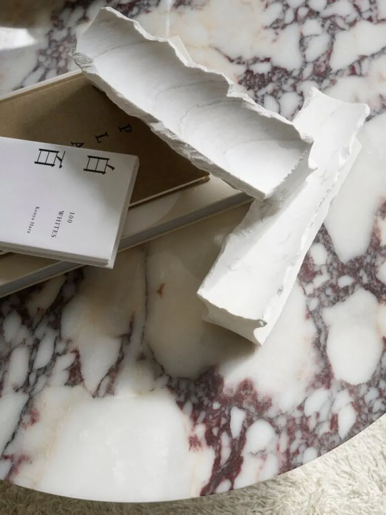 New Works Florence soffbord, 90 cm, vit - vit marmor Viola