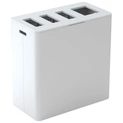 Niimaar Ecogrande Forever Bin återvinningsstation, 4 öppningar, ren vit