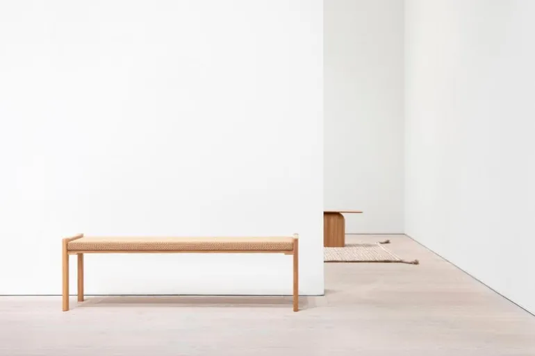 Nikari Detalji bänk, 151 cm, ek - papperssnöre