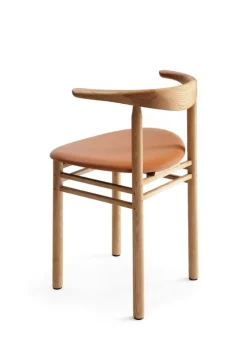 Nikari Linea RMT3 stol, ekfärgad ask - cognac läder