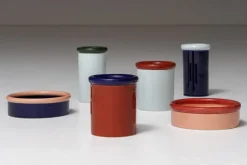 Nine Rod kruka, 17,5 x 15,3 cm, mörkblå - terrakotta