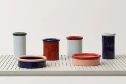 Nine Rod skål, 7 x 23,3 cm, röd - korall