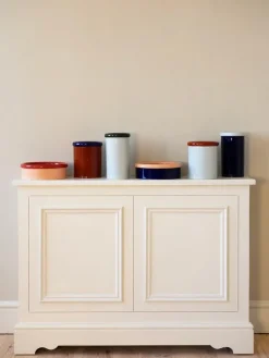 Nine Rod vas, 21,5 x 12,3 cm, mörkgrön - ljusblå