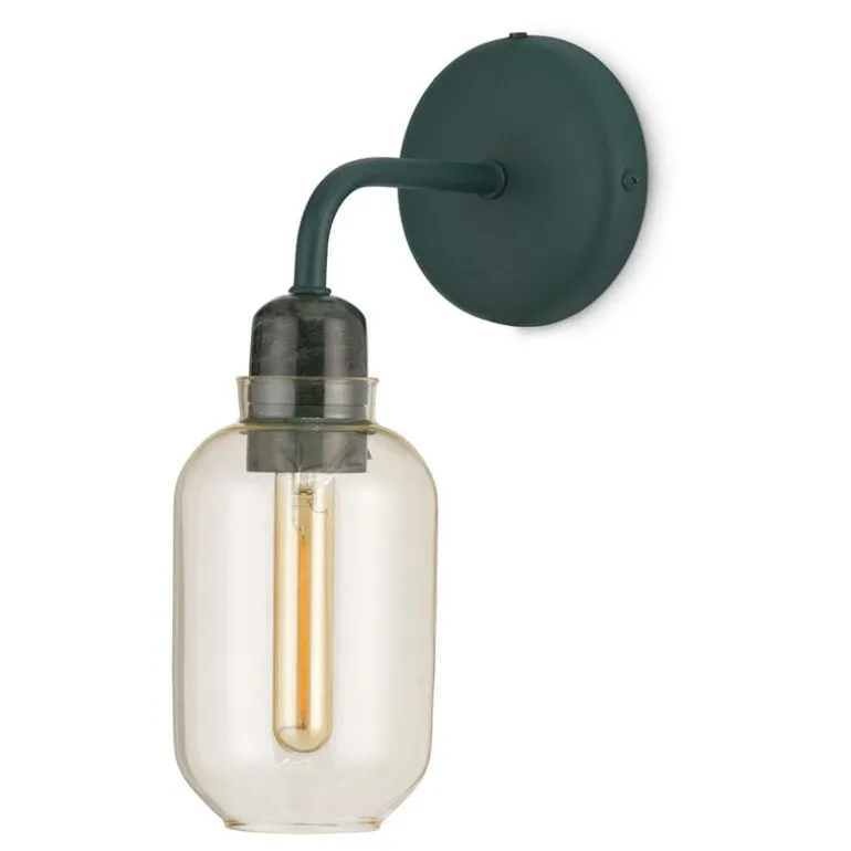 Normann Copenhagen Amp vägglampa, guld - grön