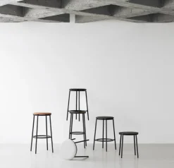 Normann Copenhagen Circa barstol, 65 cm, svart stål - svart aluminium