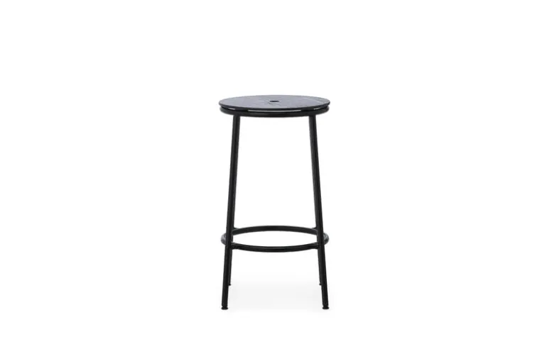 Normann Copenhagen Circa barstol, 65 cm, svart stål - svart ek