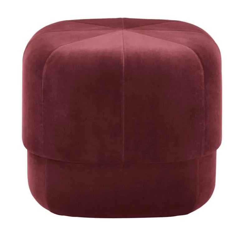 Normann Copenhagen Circus sittpuff/fotpall, liten, mörkröd velour