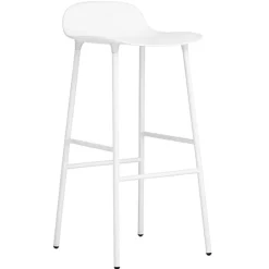 Normann Copenhagen Form barstol 75 cm, stålfot, vit