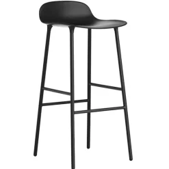 Normann Copenhagen Form barstol 75 cm, stålfot, svart